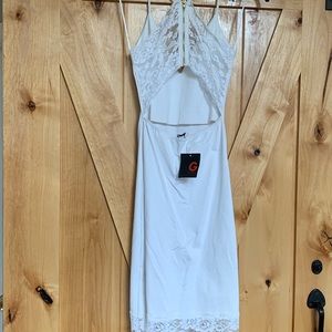 White with lace dress